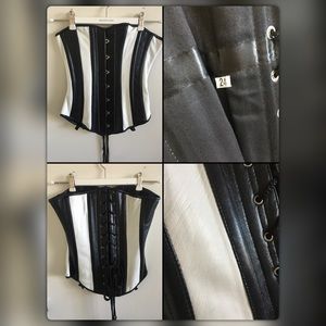 Steel boned lamb skin custom corset